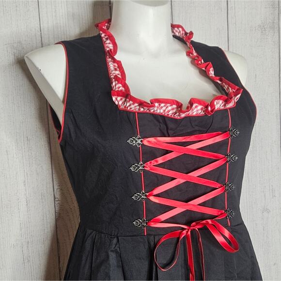 Scarlet Darkness NWT Black, Red, & Gingham Dirndl Costume Dress, size XL - Picture 2 of 8